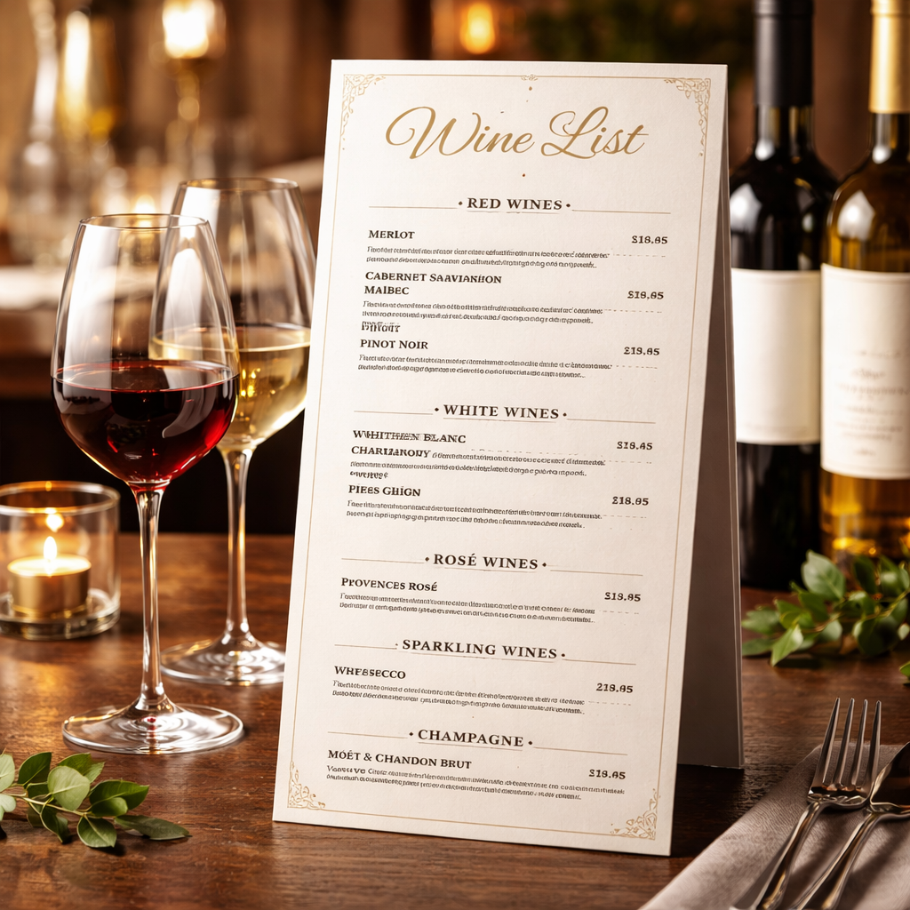Drinks Menu