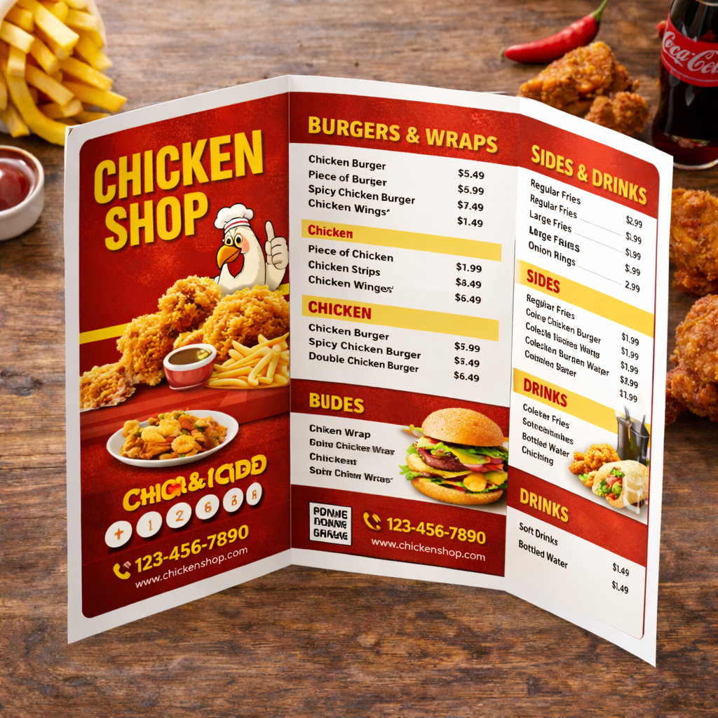 A4 Menus