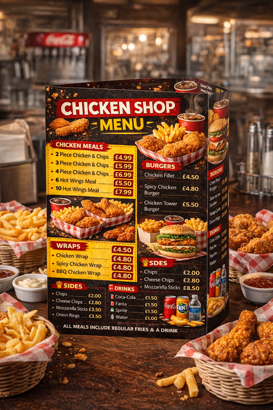 Takeaway Menus A3 Folded (130gsm)