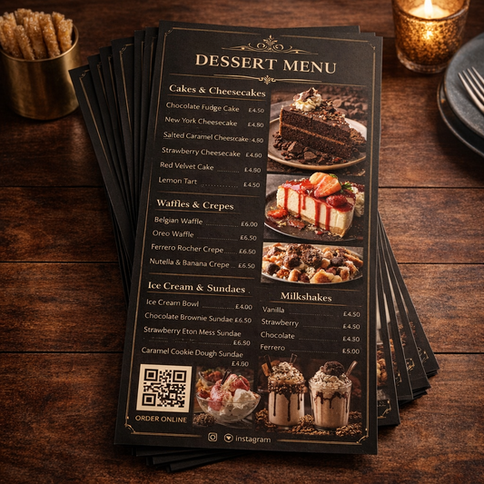 Dessert Menu A5 Laminated (400gsm)